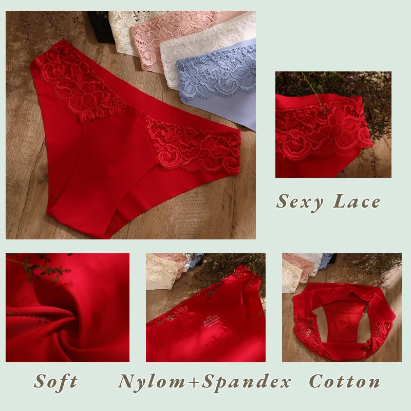 Sexy Lingerie Women's Panties Lace Perpective Seamless Female Underwear Elasticity Briefs for Women Fashion Underpants Floral Good Vibrations