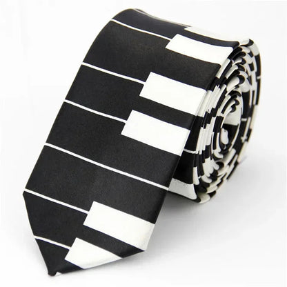 Mens Ties Slim 5cm (2in) Wedding Striped Dots Piano Skulls for Men Women Gravata Corbata Regalos Para Hombres Accessoires Homme Good Vibrations