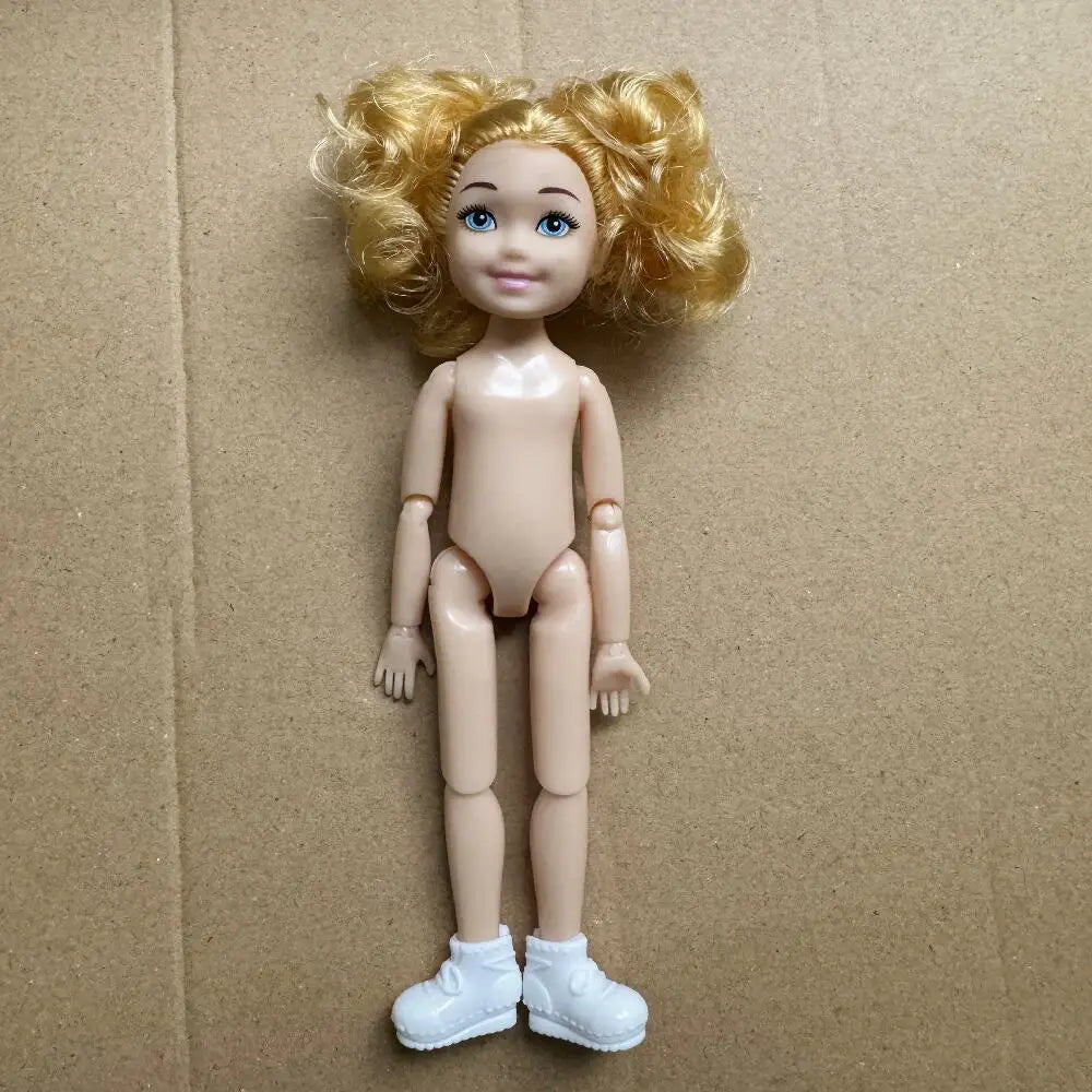 14cm Little Kelly Joints Movable 5-inch Boys Girls Dark Ordinary Skin Naked Body Reborn Bjd 1/12 Toys White Blonde Black Hair Good Vibrations