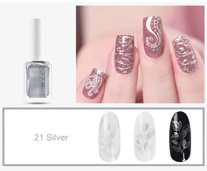 11ml 24 Colors Nail Stamping Polish Gold Silver Nails Art Varnish for Stamping Plate DIY Nail Printing Polish Nail Art Tools Good Vibrations