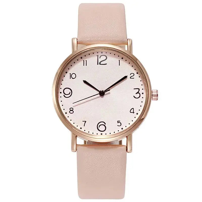 Women Watches Ladies Casual Arabic Numbers Leather Analog Quartz Watch Good Vibrations