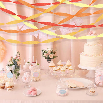 Eco Friendly Orange Streamers Party Decor 4 Rolls Orange Crepe Paper Streamer for Birthday Party Streamers for Backdrop Good Vibrations