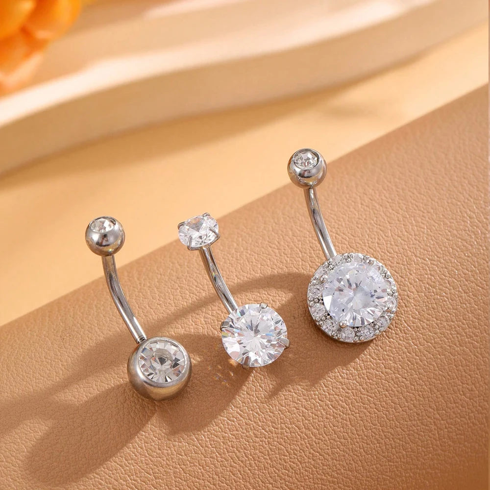 3-5pcs/Lot Belly Button Ring Sets Heart Butterfly Flower Dangled Belly Piercing Nombril 14G Curved Navel Rings Jewelry for Women Good Vibrations Adult Super Store