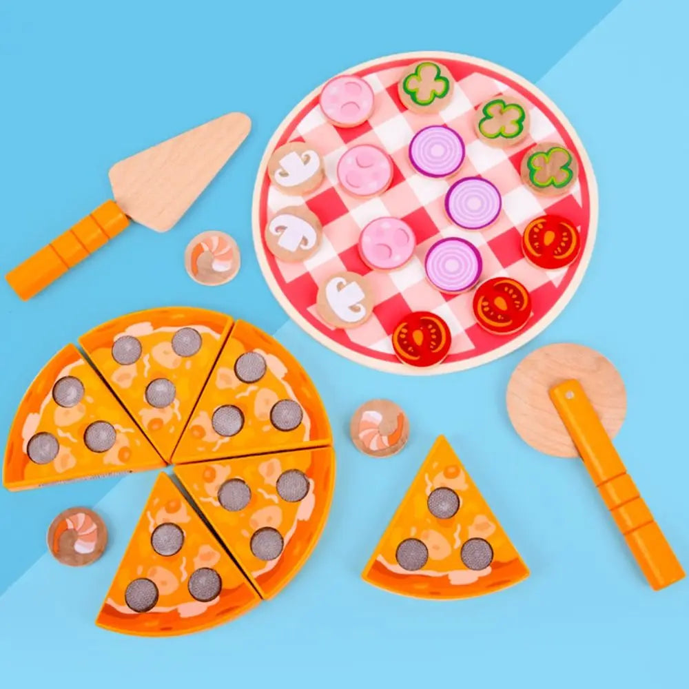 Simulation Pizza Pretend Play Toy Early Education Cognitive Dramatic Food Pizza Toys Interactive Miniature Cookie Play Food Set Good Vibrations