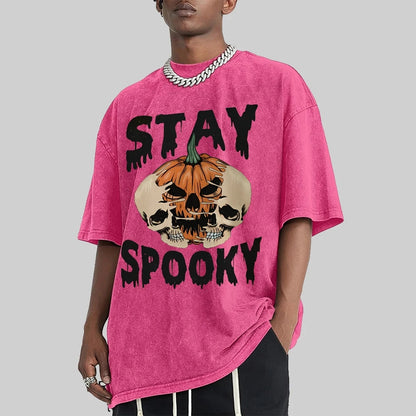 Neutral Style Retro Outfit T-Shirt Pure Cotton High Quality Pumpkin Letter Graphic Printing Fashion Trend Loose Short Sleeves Good Vibrations