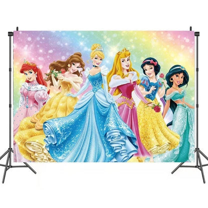 Princess Party Favor Girls' Happy Birthday Banner Princess Pinata Fillers Mask Stickers Disposable Tableware Set Decorations Good Vibrations