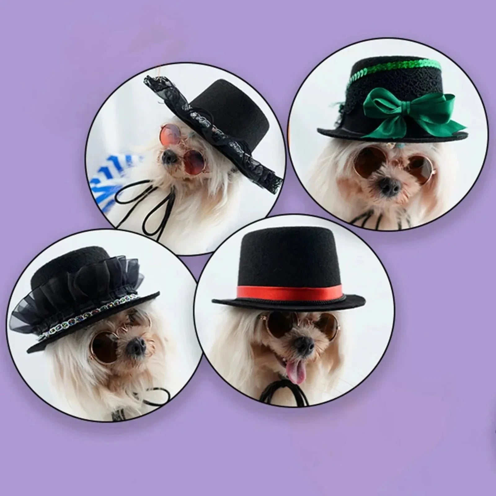 Festival Dog Hat Dogs Cat Wedding Party Gentleman Hats Caps For Puppy Kitten Headwear Pet Halloween Photo Prop Top Hat Accessory Good Vibrations