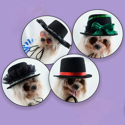 Festival Dog Hat Dogs Cat Wedding Party Gentleman Hats Caps For Puppy Kitten Headwear Pet Halloween Photo Prop Top Hat Accessory Good Vibrations
