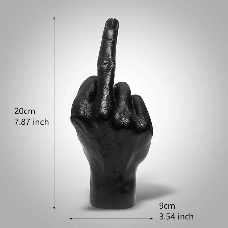 Desk Ornaments Of Middle Finger Statue Upright Middle Finger Arts Crafts Desktop Gesture Figurine Sculpture Living Room Dec Good Vibrations