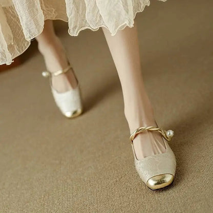 Shoes for Woman 2024 Flats Formal Women's Summer Footwear Low Heel Elegant Moccasins Flat Pointed Toe Non Slip on Promotion E 39 Good Vibrations