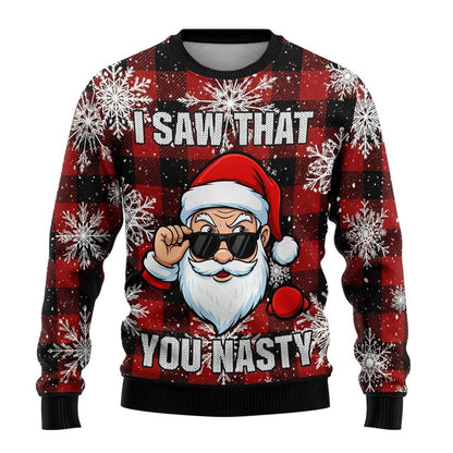 Funny Santa Claus Graphic Ugly Christmas Sweater Fashion Autumn Streetwear 3D Printed Sweatshirts Loose Breathable Pullovers Good Vibrations