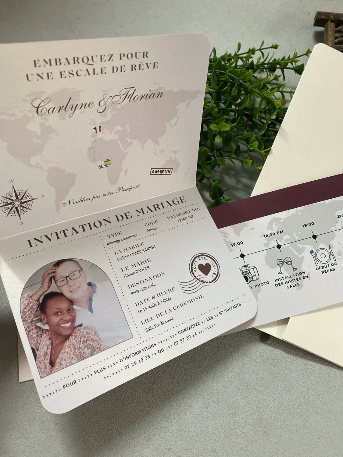 30/55pcs Sage Green Invitation, Custom Paper Passport Tickets Invite Cards With Acrylic Plane, Travel Wedding Theme Template Good Vibrations