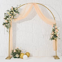 Gold Metal Wedding Arch Backdrop Stand 7.8FT Balloon Arch Stand for Birthday Ceremony Decoration Arch Stand Backdroper Good Vibrations