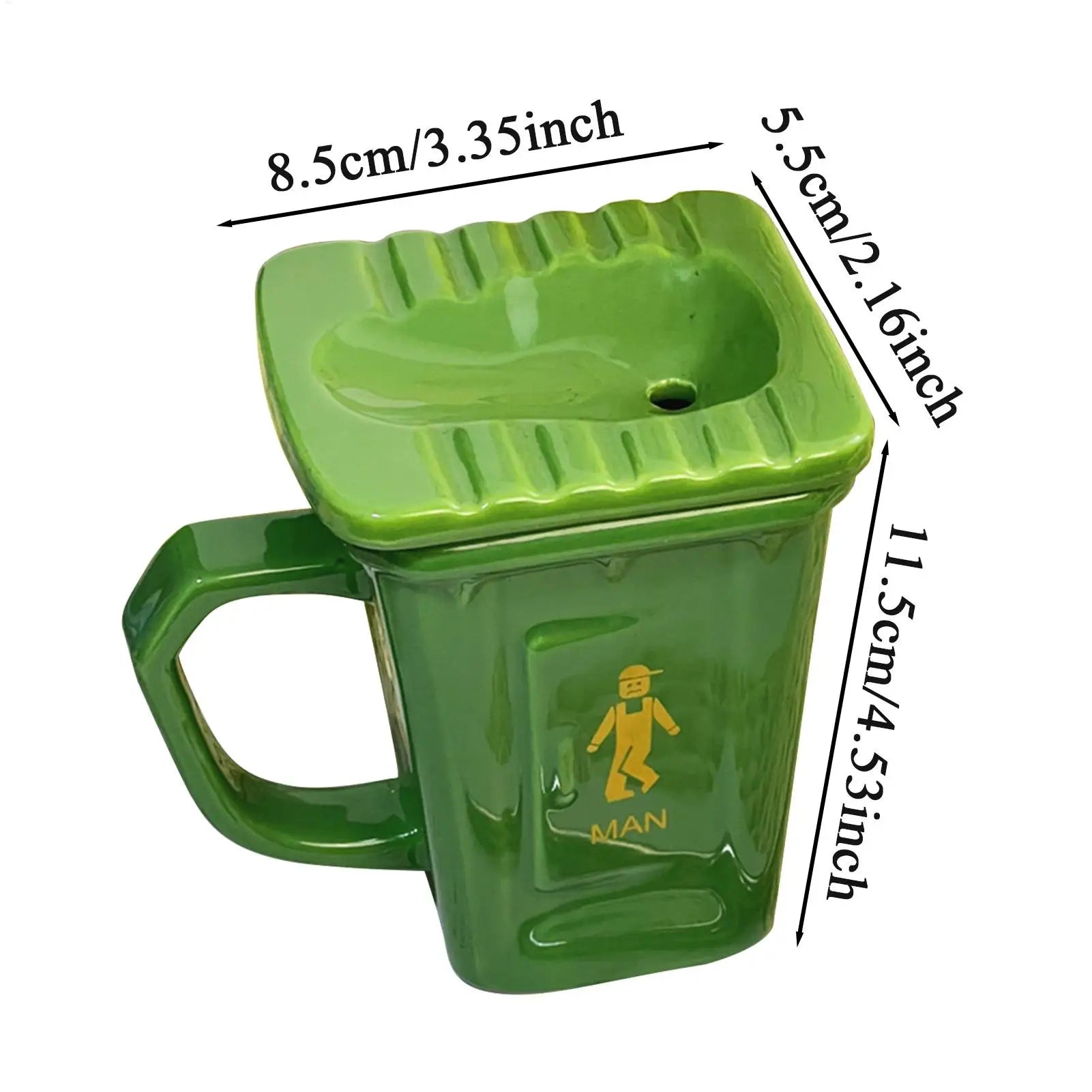 Creative Squatty Toilet Trash Can Mug With Straw Ceramic Toilet Mug Funny Prank Water Mug For Home Work Birthday Party Good Vibrations