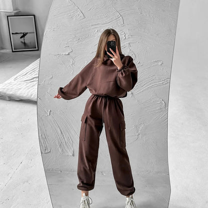 Sweatsuit Spring Outfits Women Sport Suit Zip Up Hoodie Jacket Sweater+Pant Running Jogging Workout Casual Set Tracksuit Good Vibrations