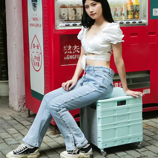 Home Supplies Trolley Shopping Storage Containers Folding Cart Plastic Shopping Cart Vehicle Mounted Storage Box Bag On Wheels Good Vibrations