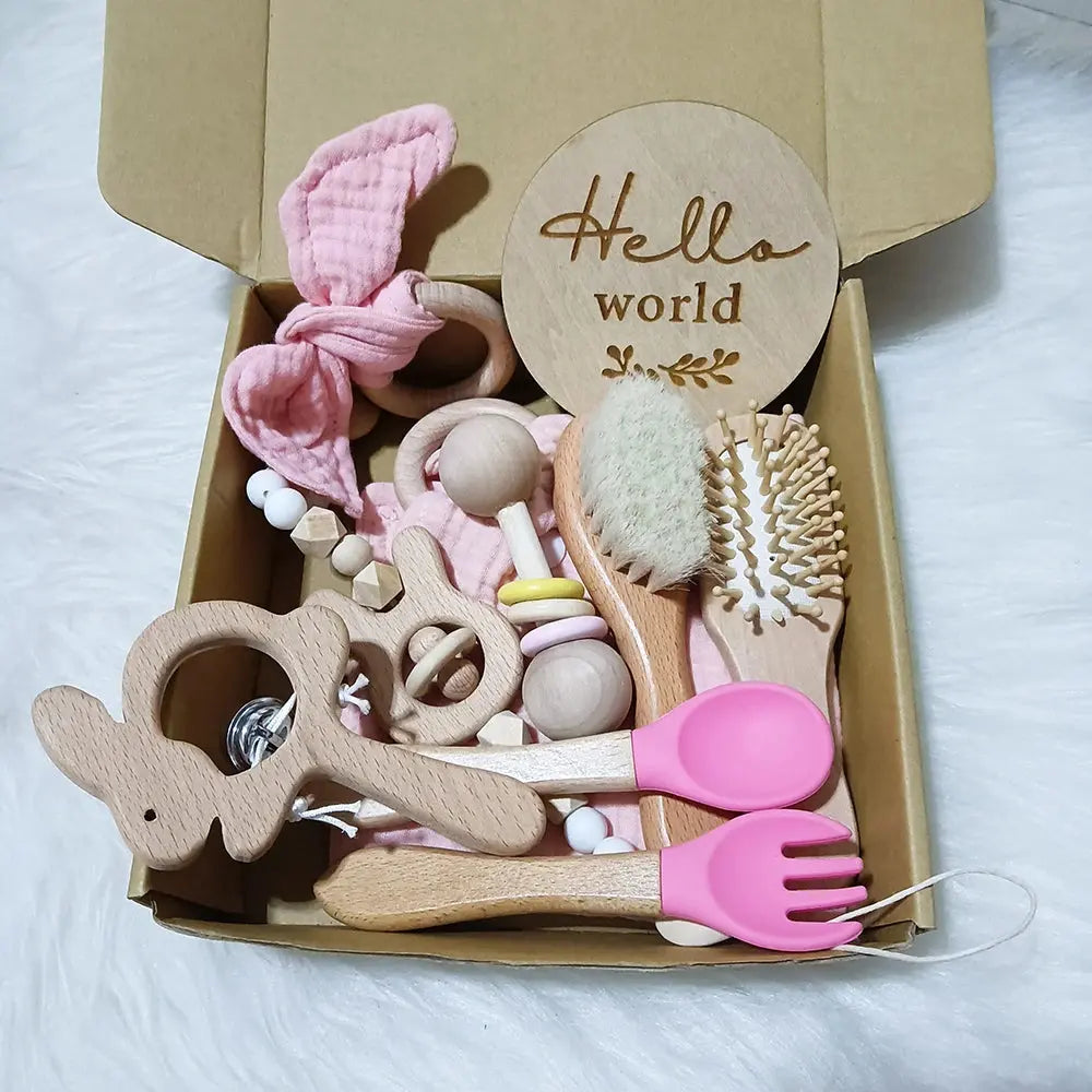 10 Pieces Of Personalized Name Newborn Bath Toy Gift Set 0-12 Months Old Baby Rattle Toy Baby Boy Girl Birth Name Plate Gift Set Good Vibrations