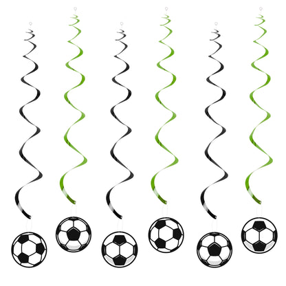 Soccer Party Hanging Decor Pull Flag Banner Spiral Football Birthday Party Soccer Club DIY Decoration Supplies Garland Pennant Good Vibrations