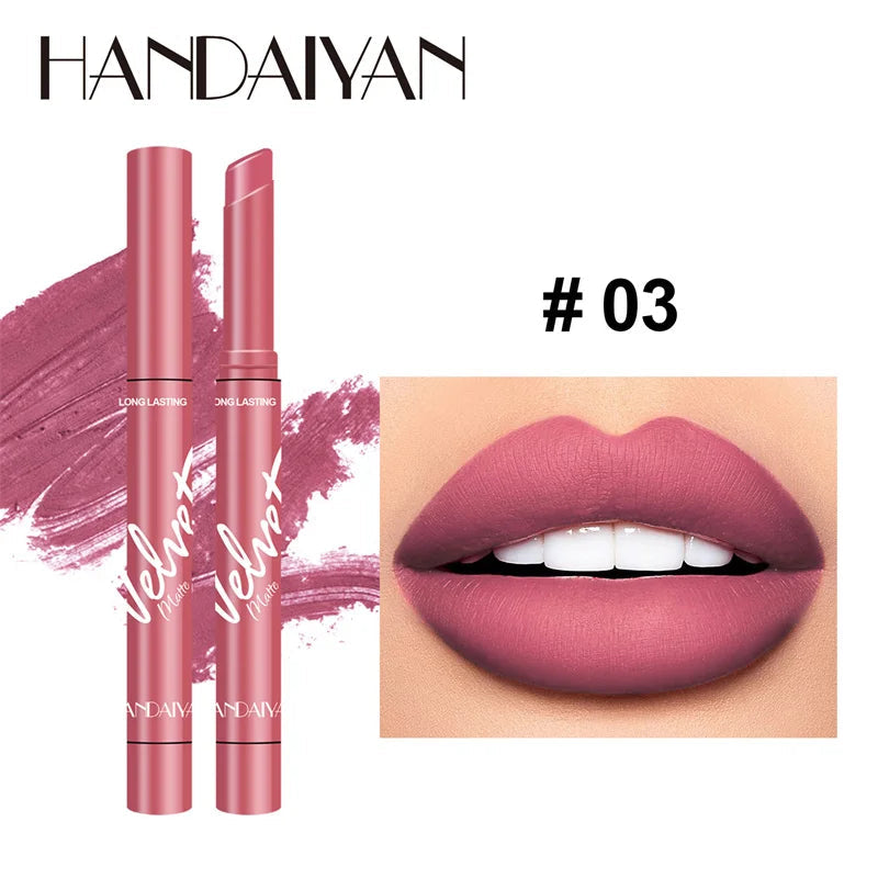 New 8 Colors Makeup Matte Lipstick Waterproof Long Lasting Lip Stick Sexy Red Pink Velvet Nude Lipsticks Make Up Woman Cosmetics Good Vibrations