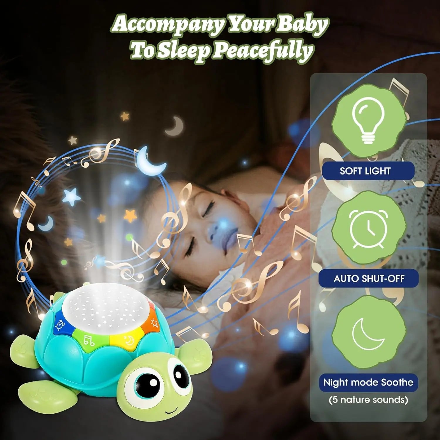 Baby Toys 6-12 Months Musical Crawling Turtle Baby Toys with Light & Sound Remote Crawling Elephant Early Developmental Toys Good Vibrations