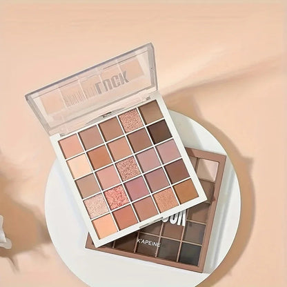 25 Color eye shadow Palette - Matte and glossy finish, waterproof, earth tones, create amazing eye makeup Good Vibrations