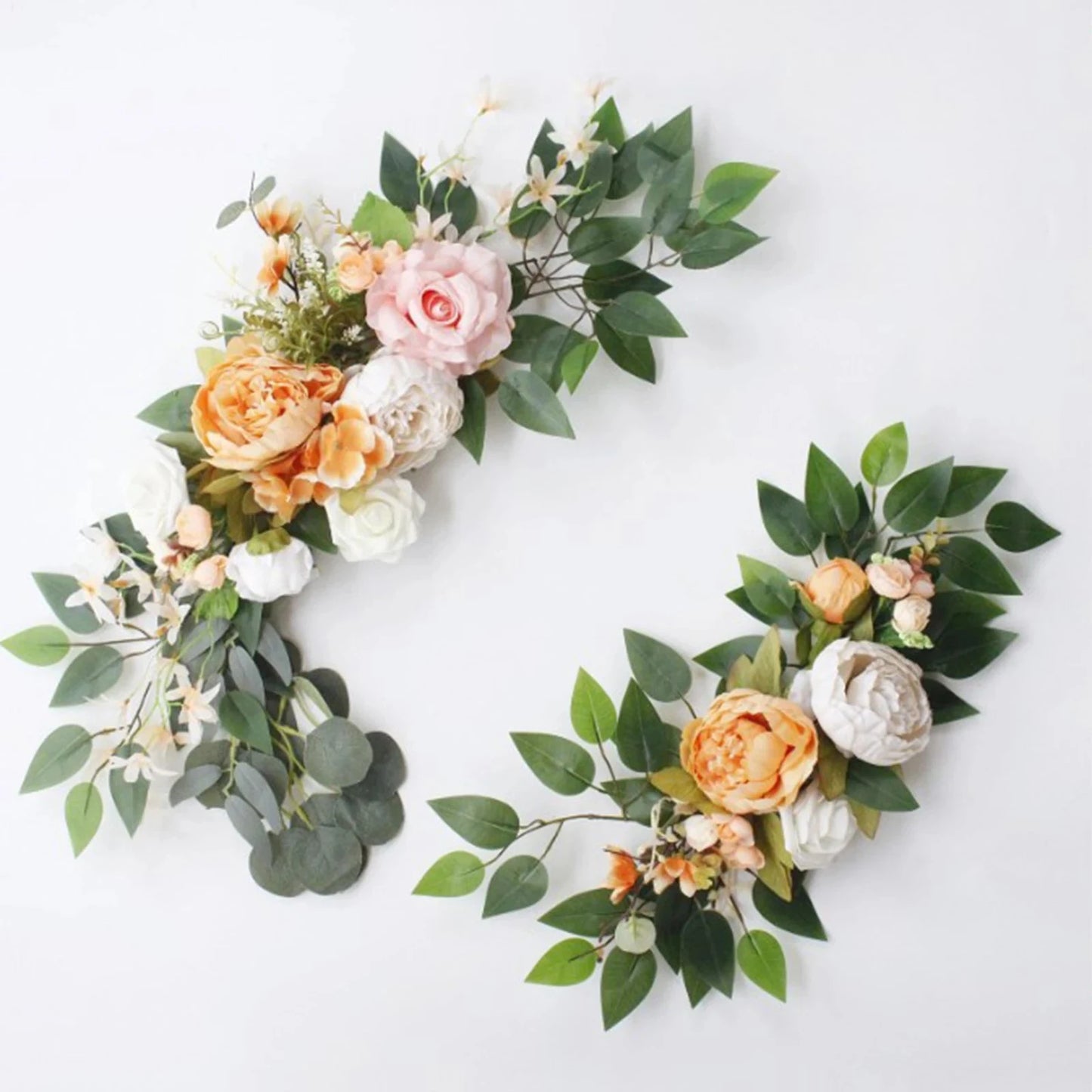 Large 2Pcs Artificial Flower Swag Floral Swag Garland Wedding Arch Flowers Kit for Sign Rustic Artificial Floral Swag Arch Decor Good Vibrations
