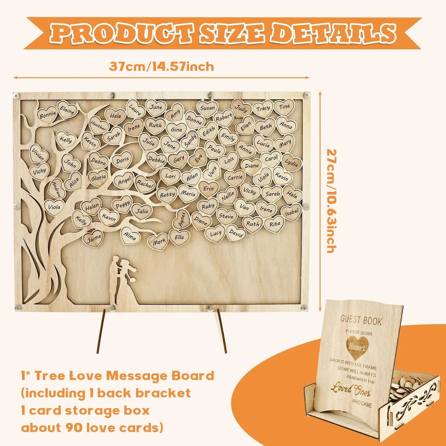 Wedding Guests Message Board Personalized Guest Book Guest's Name Card for Birthday Wedding Party Baby Shower Guest Book Frame Good Vibrations