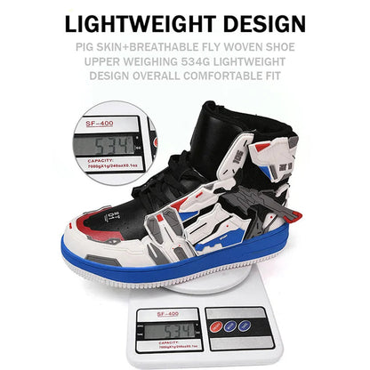Lynjacye Cosplay Mid Cut Basketball Boots Unisex Mechanical Style Athletics Sport Trainer Tennis Basketball Shoes Good Vibrations