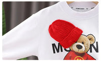 Baby Clothes 2025 New Children's Little Bear Long Sleeve Set Boys and Girls' Letter Sweater Pants Two Piece Set Simple Sportswea Good Vibrations
