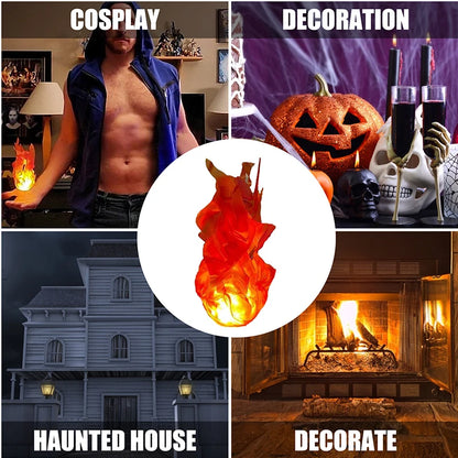 Halloween Party Decor Props Handheld Luminous Flame Lamp Creative Ghost Fire Prop Anime Cosplay Accessories Halloween Decoration Good Vibrations
