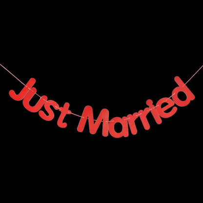 Just Married Photo Booth Frame Props Banner Wedding Decoration Mr Mrs Photobooth Props Latex Balloons Hen Party Bride Groom Good Vibrations