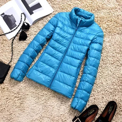 2021 New 90% Duck Down Jacket Women Autumn Winter Coat Lady Ultralight Down Jacket Good Vibrations