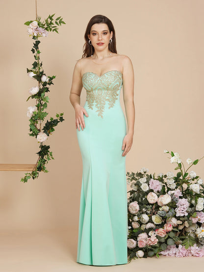 Mint Green Bridesmaid Dresses Mermaid Lace Applique Mesh Neck Backless Evening Formaol Party Prom Gown For Bride Vestido De Gala Good Vibrations