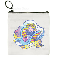 Kawaii Polly Pocket Bag Pure White Bag Handmade Cloth  Coin Purse Whiteboard Bag Handbag Good Vibrations