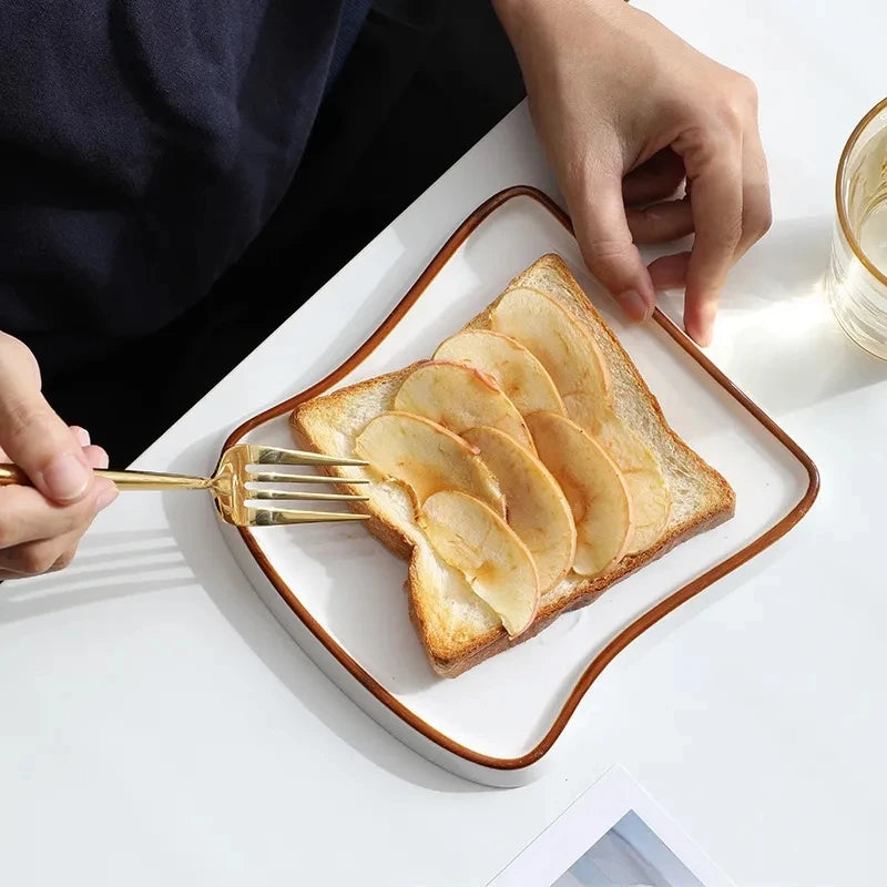 Breakfast bread plate, ceramic creative plate, steak plate, dessert plate Good Vibrations