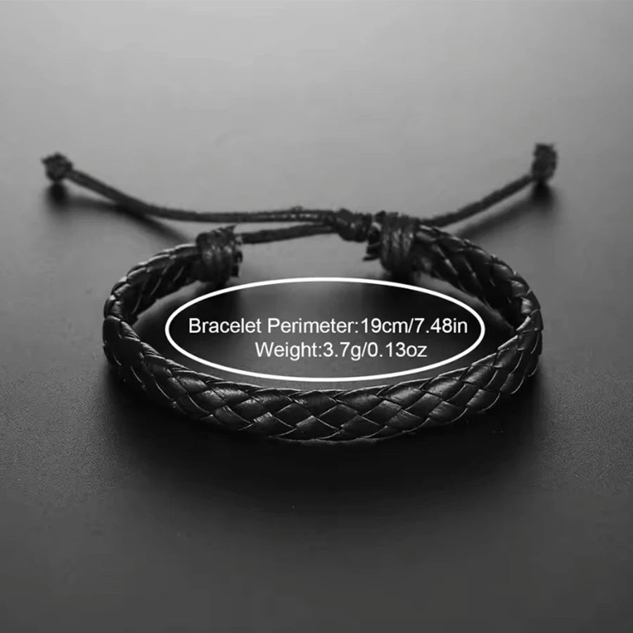 3PCS/Set Men Business Watches Casual Leather Band Analog Male's Quartz Watch Necklace Bracelet Set Good Vibrations