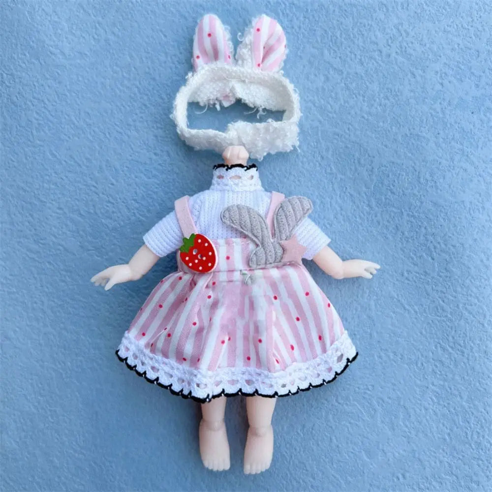 10 Styles Doll Clothes Dresses with Cartoon Hat Cute Fashion Skirts Plush Animals Mini Animal Doll Outfit Good Vibrations