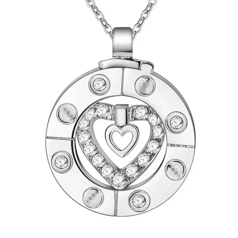 Couple Necklace 925 Silver Heart Circle Men & Women Love Gift Set Chain Good Vibrations