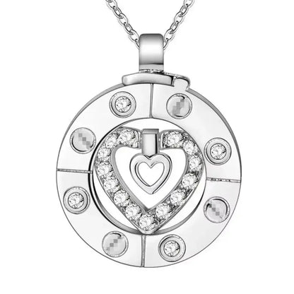 Couple Necklace 925 Silver Heart Circle Men & Women Love Gift Set Chain Good Vibrations