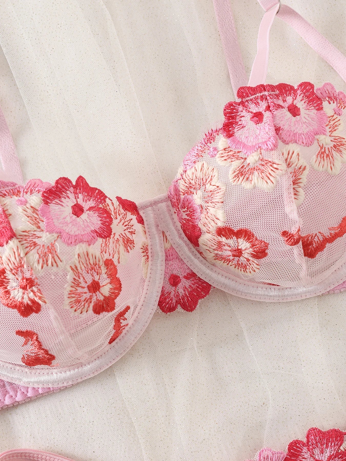 Women's Underwear Set Fancy Woman Semi-Sheer Embroidery Beautiful Bra And Panty Sets Erotic Outfits Sexy Lingerie Good Vibrations