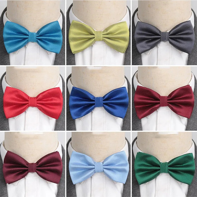 Men Bowties Solid Color Butterfly Wedding Necktie for Boys Girls Candy Bowknot Accessories Plaids Multicolor Adjust Neck Bow Tie Good Vibrations