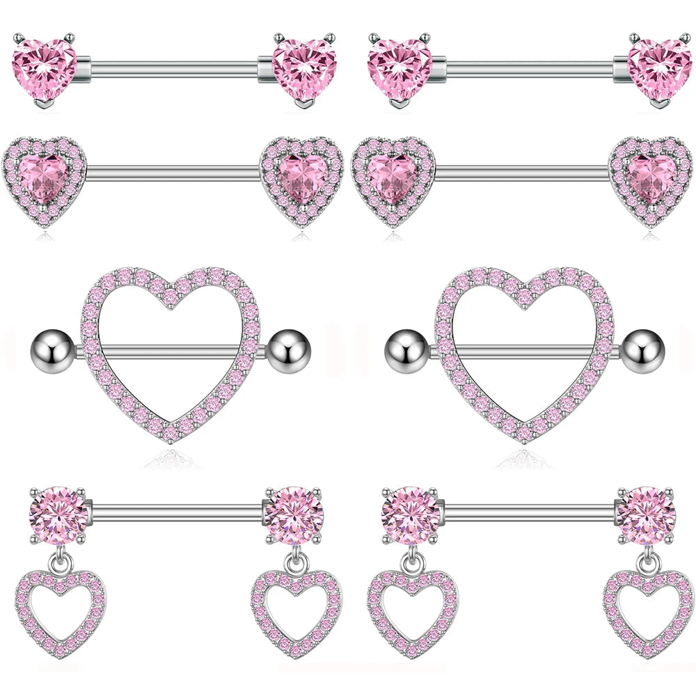 Mixed-style Sexy Nipple Rings Sets Heart Butterfly Dangle Nipple Piercing Bulk for Women Stainless Steel Cute Cat Shield Barbell Good Vibrations Adult Super Store