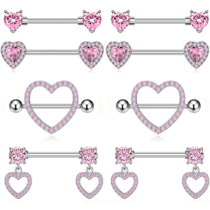 Mixed-style Sexy Nipple Rings Sets Heart Butterfly Dangle Nipple Piercing Bulk for Women Stainless Steel Cute Cat Shield Barbell Good Vibrations Adult Super Store