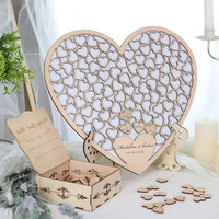 Wedding Guest Book Wood Personalized Heart Wedding Guestbook Rustic Wedding Guest Book with Heart Drop Box for Party Good Vibrations