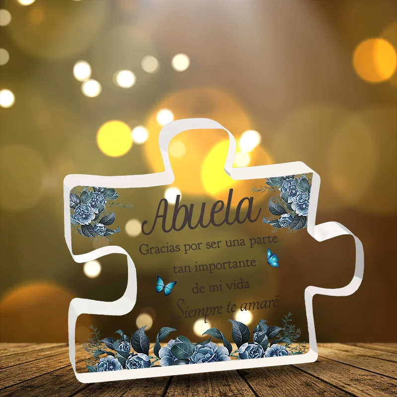 1pc, SpanishGifts For Grandma Acrylic Decorations Delicate Grandma Gifts From Grandchildren Christmas Anniversary Birthday Gifts Good Vibrations