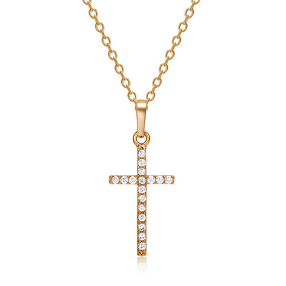 Hot Selling Jewelry Cross Pendant Necklace With Zircon Fashionable And Personalized Design Popular Hip Hop Neck Chain Good Vibrations