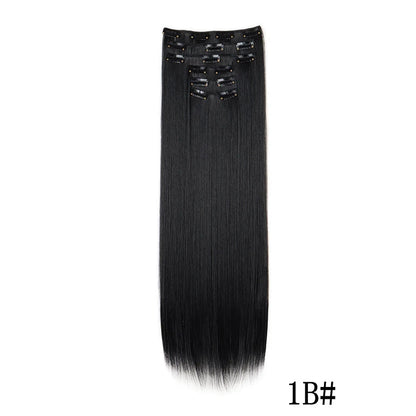 Synthetic Clips in Hair Extensions Long Straight Hairstyle Blonde Black Hairpieces Heat Resistant False Hair Daily Use Good Vibrations