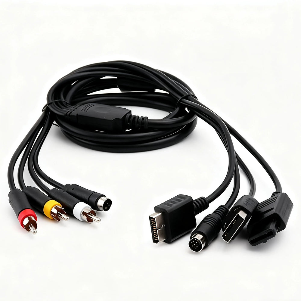 Multi Console Game System S-Video/ AV Cable For N64/PS2/Sega DC128/sega Saturn ss Good Vibrations