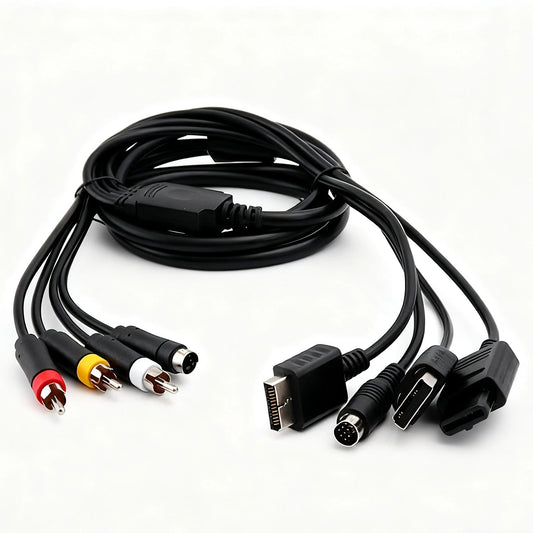 Multi Console Game System S-Video/ AV Cable For N64/PS2/Sega DC128/sega Saturn ss Good Vibrations