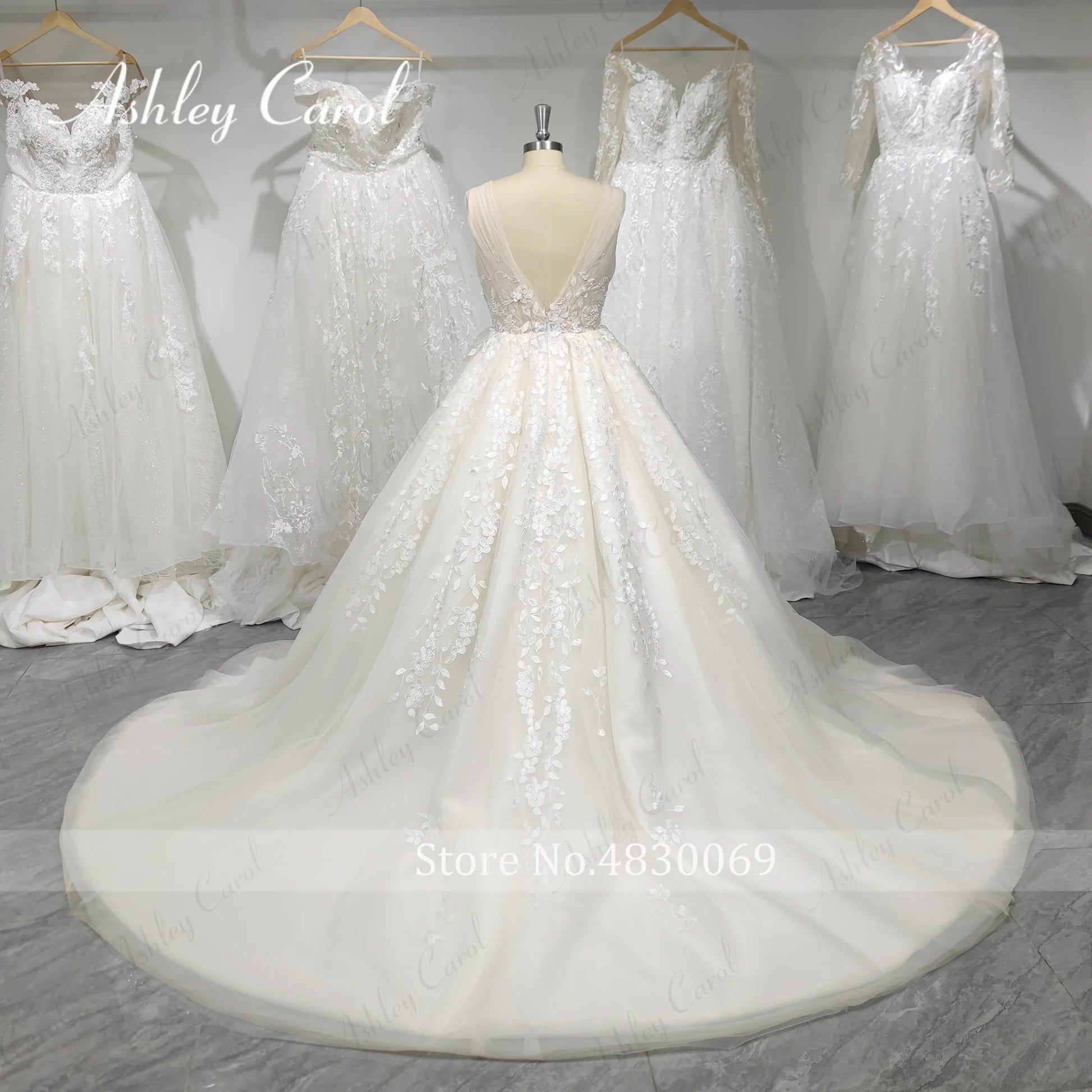 LOUIS NOVIAS  Wedding Dress For Women Elegant Backless Beaded Flowers Embroidery Sleeveless Wedding Gown Vestidos De Novia Good Vibrations